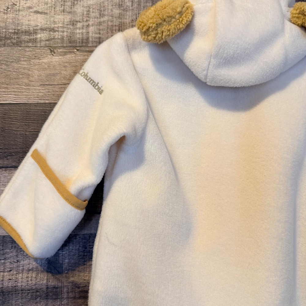 Columbia Fleece Bunting Infant 6-12 Months Cream Hooded Cozy Winter Outdoor - Picture 5 of 5